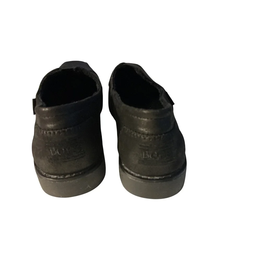 BOBS from Skechers 113352 Black Metallic Faux Fur Memory Foam Slip On Shoes 7